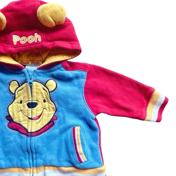 Disney Winnie The Pooh 3-6M Baby Zip  Hoodie & Long Sleeve Tee Shirt - Picture 3 of 6